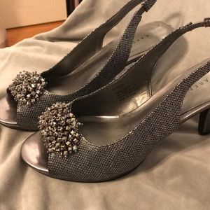 Heels, size 7, pewter in color